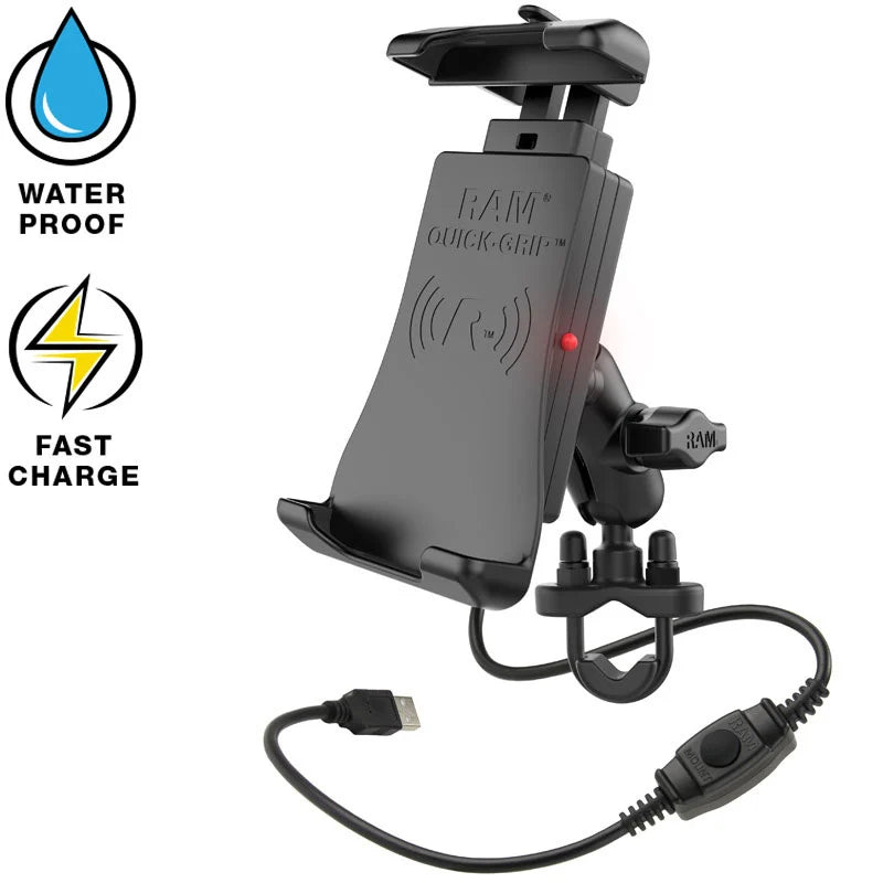 Support de fixation sur rail pour chargeur de téléphone sans fil étanche RAM Quick-Grip (RAM-B-149Z-A-UN14W)