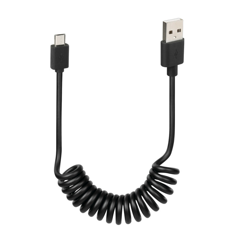 Lampa Spiraalkabel Micro USB Oplaadkabel voor Motor & Scooter – 1 Meter