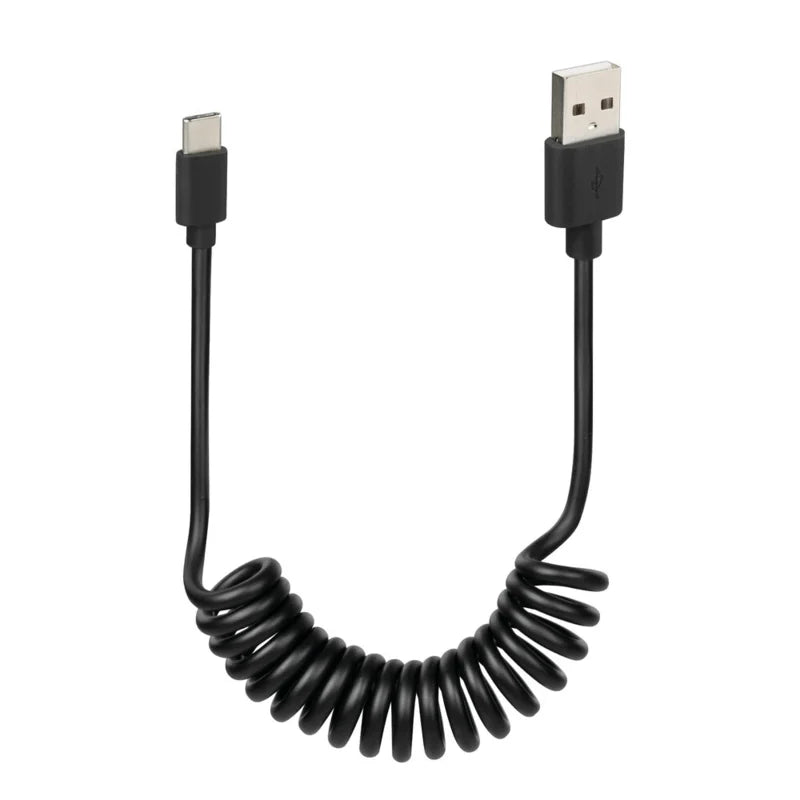 Lampa Spiraalkabel USB-C Oplaadkabel voor Motor & Scooter – 1 Meter