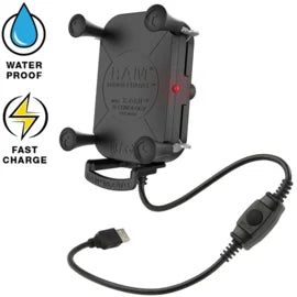 Combinaison : chargeur sans fil RAM X-grip + Lampa USB Fix Trek