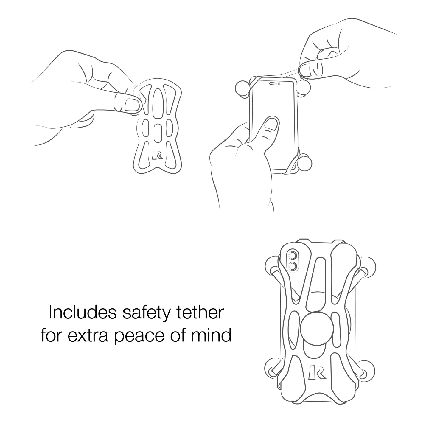 Draaibare X-Grip telefoonhouder