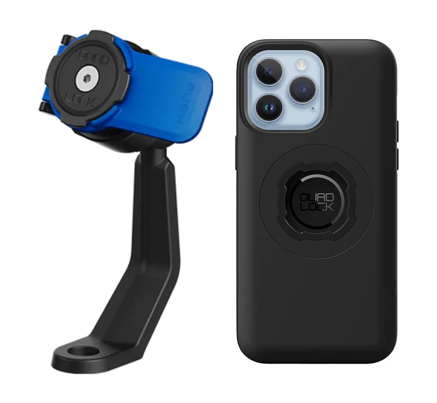 MAG Quad Lock Mirror Stem Mount bundel met MAG iPhone hoesje voor scooter & motor